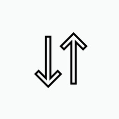 Two Way Traffic Icon. Up Down Arrow Symbol  - Vector.