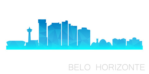 Belo Horizonte, State of Minas Gerais, Brazil Low Poly Skyline Clip Art City Design. Geometric Polygon Graphic Horizon Icon. Vector Illustration Symbol.