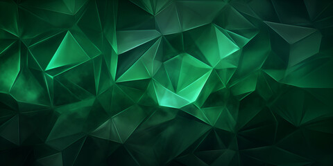 green background, Green crystal background with triangles. 3d rendering, Enchanting Green Crystal Background, generative Ai - obrazy, fototapety, plakaty