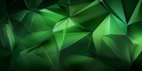 Fototapeta na wymiar Abstract dark black green colour polygon 3d effect multipurpose background banner, Abstract bright green polygon background , generative Ai