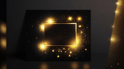 A captivating Black Friday sale flyer with a golden bokeh lights abstract background