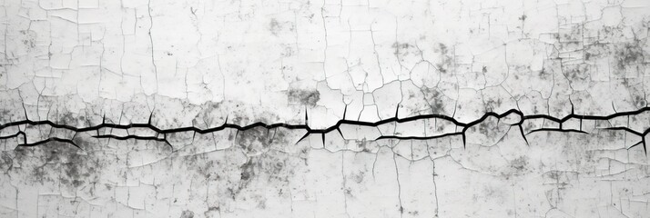 Obraz premium Grunge background black and white. Monochrome texture. Vector pattern of cracks, chips, scuffs. Abstract vintage surface.