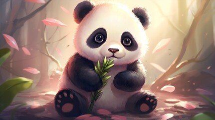 Cute Baby Anime Panda.