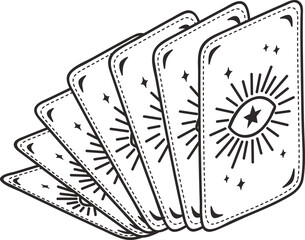 stacked tarot cards deck, png transparent background	
