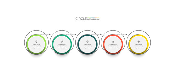 Vector process business infographic template colorful design