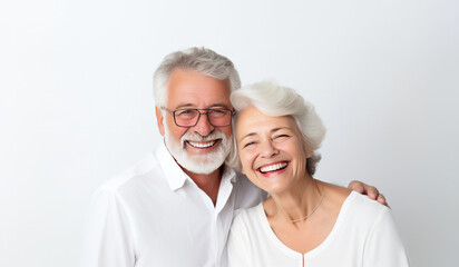 portrait of old couple smiling