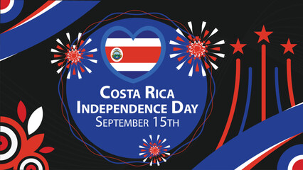 Costa Rica Independence Day vector banner design. Happy Costa Rica Independence Day modern minimal graphic poster illustration.
