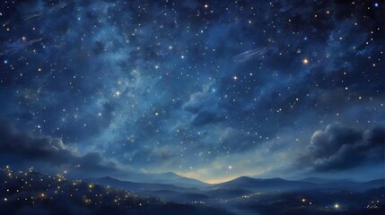Obraz premium Captivating Starry Night Sky Background Night Sky Background Celestial Night Backdrop Starlit Sky Design Nighttime Starry Universe Illustration Stellar Night Wallpaper AI Generative
