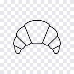 Bakery croissant line icon for food apps and websites. Vector illustration.