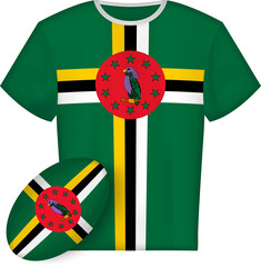 Dominica rugby jersey with rugby ball