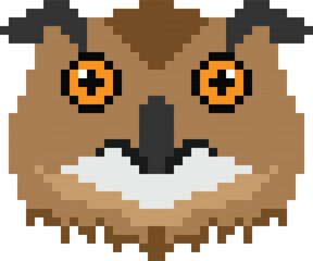 Owl Face Pixel art vector image