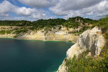 Landscape with water in a chalk quarry