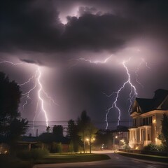 A dramatic lightning storm illuminating a stormy night sky2