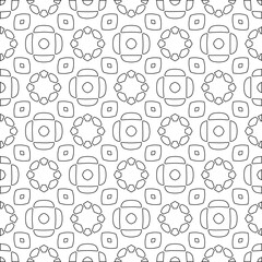 Vector pattern with symmetrical elements . Modern stylish abstract texture. Repeating geometric tiles from striped elements.Black and white pattern.