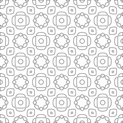 Vector pattern with symmetrical elements . Modern stylish abstract texture. Repeating geometric tiles from striped elements.Black and white pattern.