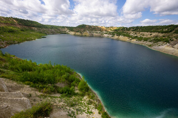 Landscape with water in a chalk quarry
