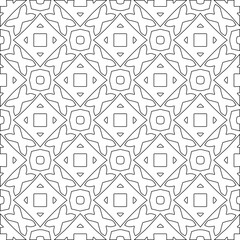 Vector pattern with symmetrical elements . Modern stylish abstract texture. Repeating geometric tiles from striped elements.Black and white pattern.