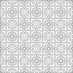 Vector pattern with symmetrical elements . Modern stylish abstract texture. Repeating geometric tiles from striped elements.Black and white pattern.