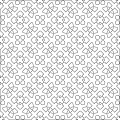 Vector pattern with symmetrical elements . Modern stylish abstract texture. Repeating geometric tiles from striped elements.Black and white pattern.