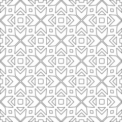 Vector pattern with symmetrical elements . Modern stylish abstract texture. Repeating geometric tiles from striped elements.Black and white pattern.