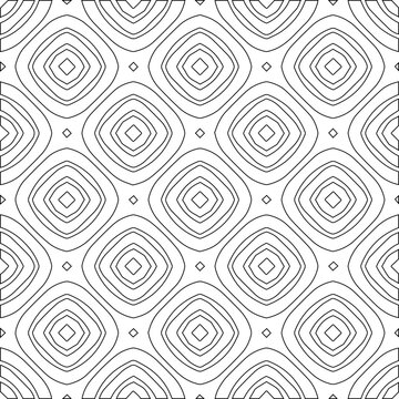 Vector pattern with symmetrical elements . Modern stylish abstract texture. Repeating geometric tiles from striped elements.Black and white pattern. © t2k4