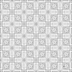 Vector pattern with symmetrical elements . Modern stylish abstract texture. Repeating geometric tiles from striped elements.Black and white pattern.