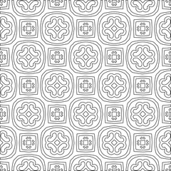 Vector pattern with symmetrical elements . Modern stylish abstract texture. Repeating geometric tiles from striped elements.Black and white pattern.