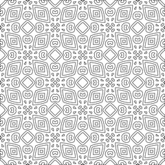 Vector pattern with symmetrical elements . Modern stylish abstract texture. Repeating geometric tiles from striped elements.Black and white pattern.
