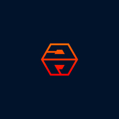 initial letter DP with abstract box design logo