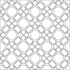 Naklejka premium Vector pattern with symmetrical elements . Modern stylish abstract texture. Repeating geometric tiles from striped elements.Black and white pattern.