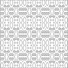 Vector pattern with symmetrical elements . Modern stylish abstract texture. Repeating geometric tiles from striped elements.Black and white pattern.