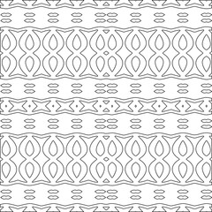 Vector pattern with symmetrical elements . Modern stylish abstract texture. Repeating geometric tiles from striped elements.Black and white pattern.