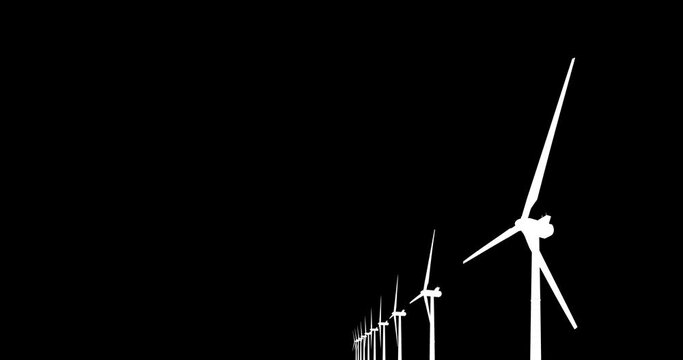 rotating wind power machine as renewable alternate green energy - 3D animation