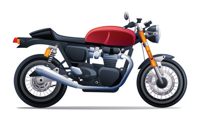 Retro motorcycle vector illustration isolated on white background