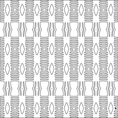 Vector pattern with symmetrical elements . Modern stylish abstract texture. Repeating geometric tiles from striped elements.Black and white pattern.