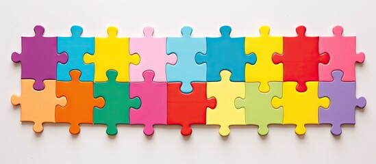 Rubber puzzle against isolated pastel background Copy space in vibrant colors
