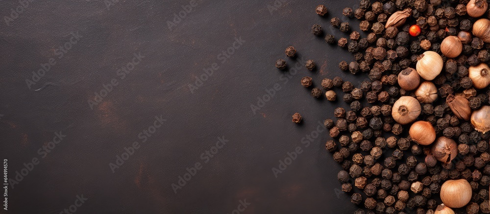 Poster pepper that is black in color isolated pastel background copy space