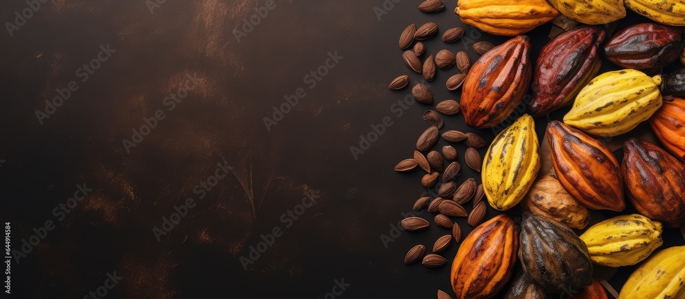 Poster minimal and dark lighting used to create a creative flat lay food concept featuring a soft and selec