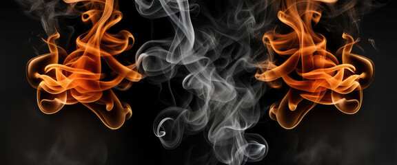 Anamorphic horizontal display colorful smoke abstract for background