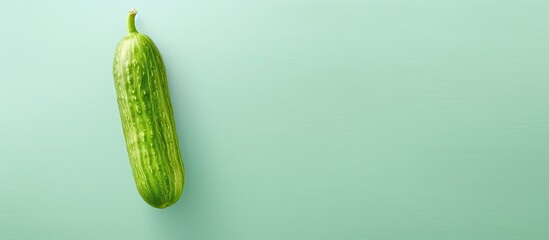 Bitter melon gourd against isolated pastel background Copy space