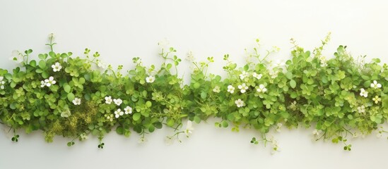 Fresh microgreens on a isolated pastel background Copy space from a top angle