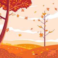 Fototapeta na wymiar vector autumn landscape background