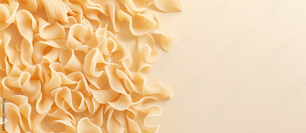Poster Zoom in on the instant noodle background design isolated pastel background Copy space