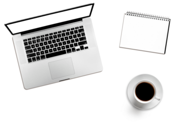 a modern laptop computer on transparent  background