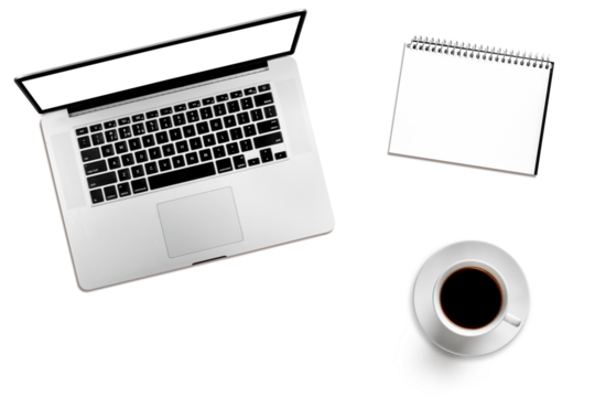 a modern laptop computer on transparent  background - Powered by Adobe