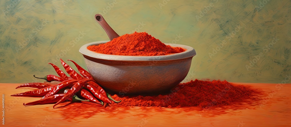 Poster using a stone to grind chilies yields tastier dishes than a blender isolated pastel background copy 