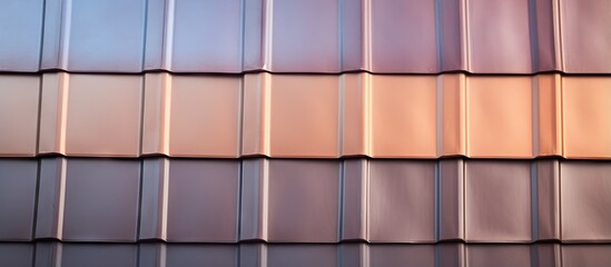 Metal roofing tile in close up view isolated pastel background Copy space