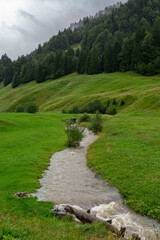 River in a mountain landscape in the morning