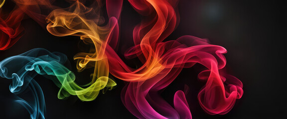 Anamorphic horizontal display colourful smoke abstract for background
