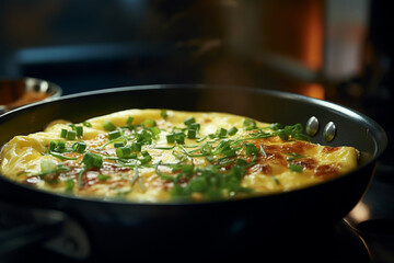 omlet in pan.